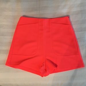 High waisted coral shorts
